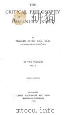THE CRITICAL PHILOSOPHY OF IMMANUEL KANT VOL.Ⅱ（1909 PDF版）