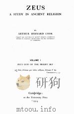ZEUS A STUDY IN ANCIENT RELIGION VOLUME Ⅰ（1914 PDF版）
