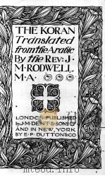 THE KORAN TRANSLATED FROM THE ARABIC（1913 PDF版）