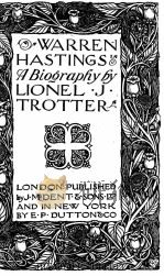 WARREN HASTINGS A BIOGRAPHY PDF电子版封面 LIONEL J.TROTTER