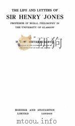 THE LIFE AND LETTERS OF SIR HENRY JONES（1924 PDF版）