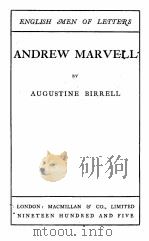 andrew marvell 1905 PDF电子版封面