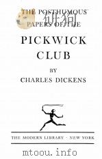 THE POSTHUMOUS PAPERS OF THE PICKWICK CLUB PDF电子版封面