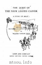 THE QUEST OF THE FOUR LEAVED CLOVER（1910 PDF版）