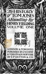 THE HISTORY OF TOM JONES (VOLUME ONE) 1925 PDF电子版封面