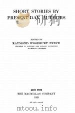 SHORT STORIES BY PRESENT-DAY AUTHORS（1923 PDF版）