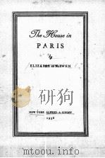 THE HOUSE IN PARIS 1936 PDF电子版封面