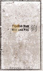 PITT UND FOX 1923 PDF电子版封面 F. HUCH