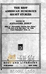 THE BEST AMERICAN HUMOROUS SHORT STORIES 1920 PDF电子版封面