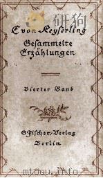 GESAMMELTE ERZAHLUNGEN (V. 4) 1922 PDF电子版封面 G.V. KEYSERLING
