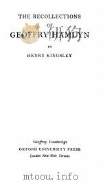 THE RECOLLECTIONS OF GEOFFRY HAMLYN（1954 PDF版）