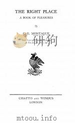 THE RIGHT PLACE A BOOK OF PLEASURES（1929 PDF版）