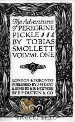 THE ADVENTURES OF PEREGRINE PICKLE VOLVME ONE 1930 PDF电子版封面