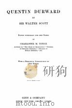 QUENTIN DURWARD PDF电子版封面 WALTER SCOTT