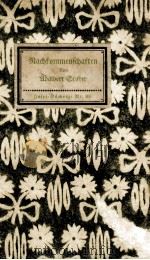 NACHKOMMENSCHAFTEN PDF电子版封面 A. STIFTER