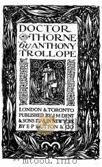 DOCTOR THORNE 1921 PDF电子版封面
