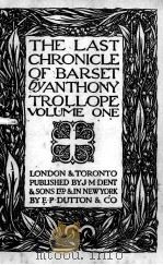 THE LAST CHRONICLE OF BARSET  VOLUME ONE（1922 PDF版）