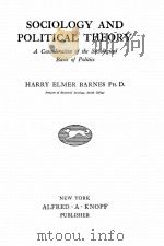 SOCIOLOGY AND POLITICAL THEORY 1924 PDF电子版封面