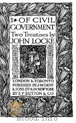 OF CIVIL GOVERNMENT PDF电子版封面 JOHN LOCKE