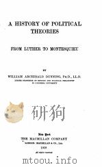 A HISTORY OF ROLITICAL THEORIES（1919 PDF版）
