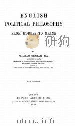 ENGLISH POLITICAL PHILOSOPHY（1926 PDF版）