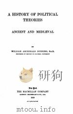 A HISTORY OF POLITICAL THEORIES（1919 PDF版）