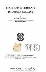 STATE AND SOVEREIGNTY IN MODERN GERMANY（1928 PDF版）
