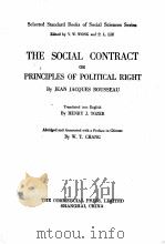 THE SOCIAL CONTRACT OR PRINCIPLES OF POLITICAL RIGHT PDF电子版封面