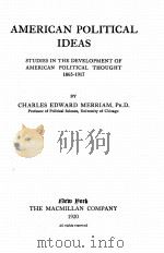 AMERICAN POLITICAL IDEAS（1920 PDF版）