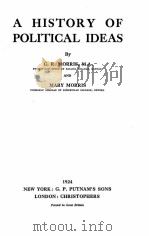 A HISTORY OF POLITICAL IDEAS（1924 PDF版）