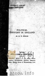 POLITICAL THOUGHT IN ENGLAND（1923 PDF版）