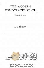 THE MODERN DEMOCRATIC STATE 1945 PDF电子版封面 A.D. LINDSAY