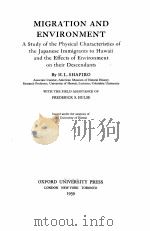 MIGRATION AND ENVIRONMENT（1939 PDF版）