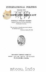 EUROPE AND THE EAST（1926 PDF版）