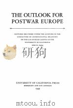 THE OUTLOOK FOR POSTWAR EUROPE 1945 PDF电子版封面