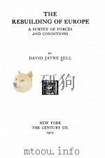 THE REBUILDING OF EUROPE 1917 PDF电子版封面