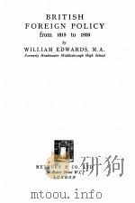 BRITISH FOREIGN POLICY FROM 1815-1933 1934 PDF电子版封面