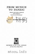 FROM MUNICH TO DANZIG 1939 PDF电子版封面