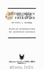 BRITISH POLICY IN PALESTINE 1942 PDF电子版封面