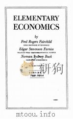 ELEMENTARY ECONOMICS VOLUME II FOURTH EDITION 1939 PDF电子版封面