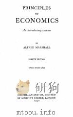 PRINCIPLES OF ECONOMICS EIGHTH EDITION 1930 PDF电子版封面