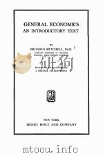 GENERAL ECONOMICS AN INTRODUCTORY TEXT（1937 PDF版）
