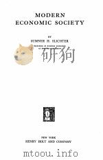MODERN ECONOMIC SOCIETY（1928 PDF版）