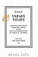 WHAT VEBLEN TAUGHT 1936 PDF电子版封面 WESLEY C. MITCHELL