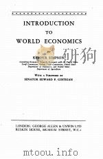 INTRODUCTION TO WORLD ECONOMICS 1934 PDF电子版封面