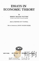 ESSAYS IN ECONOMIC THEORY 1924 PDF电子版封面