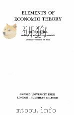 ELEMENTS OF ECONOMIC THEORY（1938 PDF版）