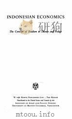 INDONESIAN ECONOMICS THE CONCEPT OF DUALISM IN THEORY AND POLICY 1961 PDF电子版封面