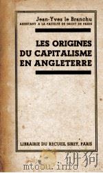 LES ORIGINES DU CAPITALISME EN ANGLETERRE 1935 PDF电子版封面