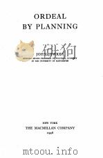 ORDEAL BY PLANNING 1948 PDF电子版封面 JOHN JEWKES